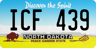ND license plate ICF439