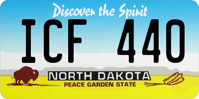 ND license plate ICF440