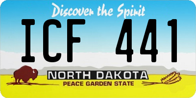 ND license plate ICF441