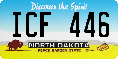 ND license plate ICF446