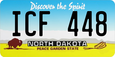 ND license plate ICF448