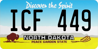 ND license plate ICF449