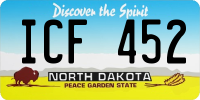 ND license plate ICF452
