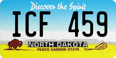 ND license plate ICF459
