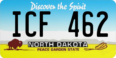 ND license plate ICF462