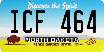 ND license plate ICF464