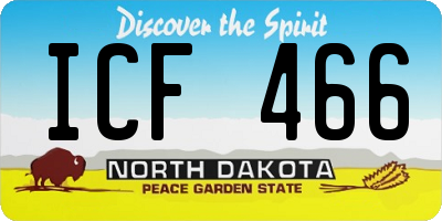 ND license plate ICF466