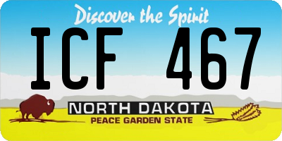 ND license plate ICF467