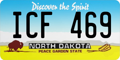 ND license plate ICF469