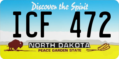 ND license plate ICF472