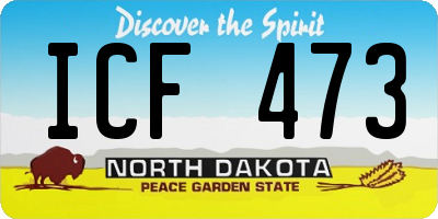 ND license plate ICF473