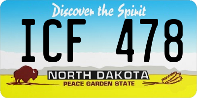 ND license plate ICF478