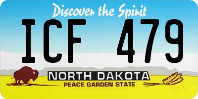 ND license plate ICF479