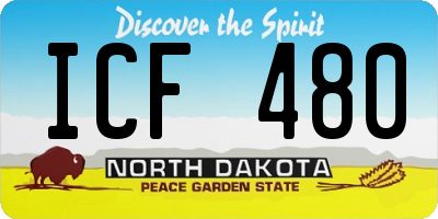 ND license plate ICF480