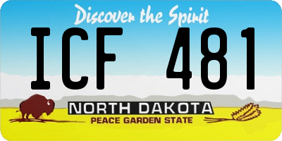 ND license plate ICF481