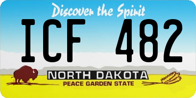 ND license plate ICF482