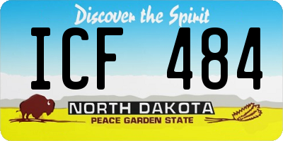ND license plate ICF484