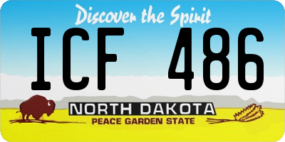 ND license plate ICF486