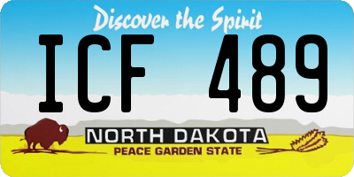 ND license plate ICF489