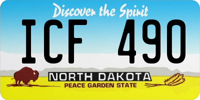 ND license plate ICF490