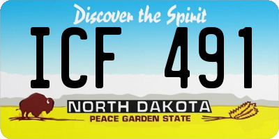 ND license plate ICF491