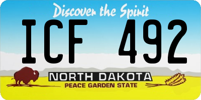 ND license plate ICF492