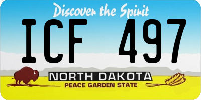 ND license plate ICF497