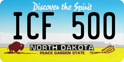 ND license plate ICF500