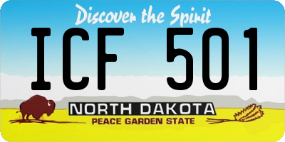 ND license plate ICF501