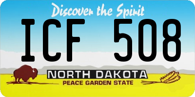 ND license plate ICF508