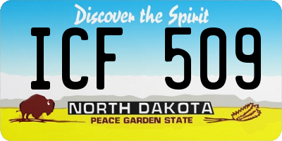ND license plate ICF509