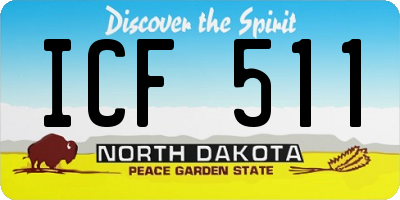 ND license plate ICF511