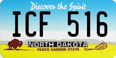 ND license plate ICF516