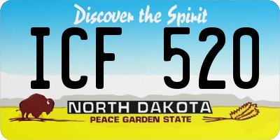 ND license plate ICF520