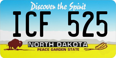 ND license plate ICF525