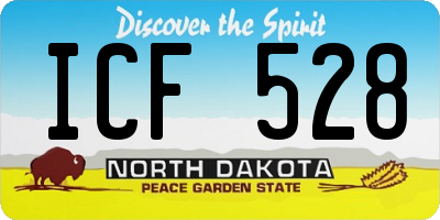 ND license plate ICF528