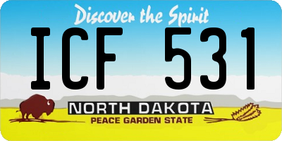 ND license plate ICF531