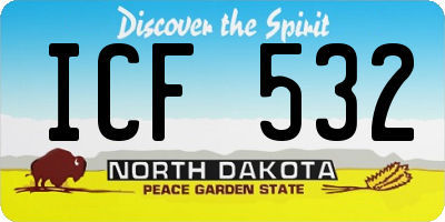 ND license plate ICF532