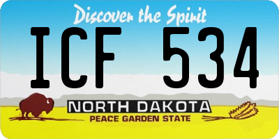 ND license plate ICF534