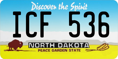 ND license plate ICF536