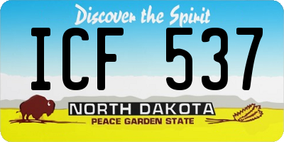 ND license plate ICF537
