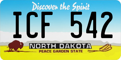 ND license plate ICF542