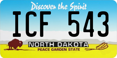 ND license plate ICF543