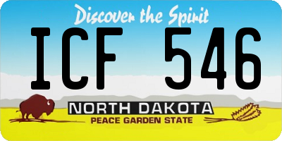 ND license plate ICF546