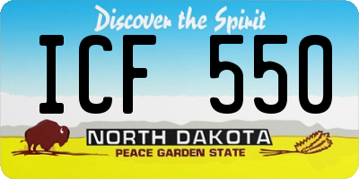 ND license plate ICF550