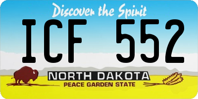 ND license plate ICF552