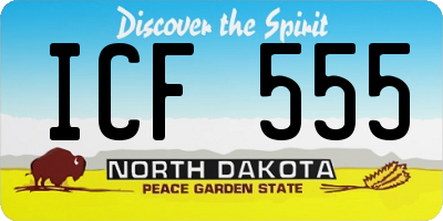 ND license plate ICF555