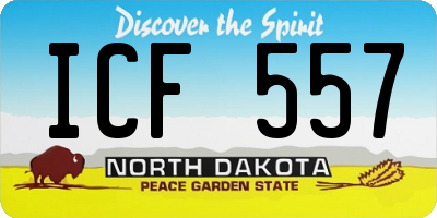ND license plate ICF557