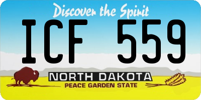 ND license plate ICF559