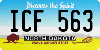 ND license plate ICF563